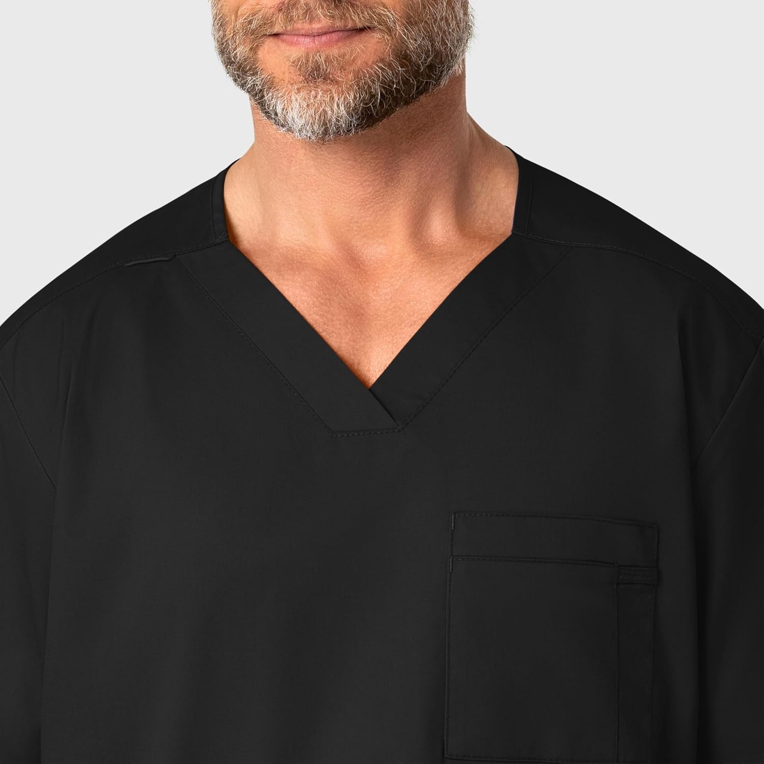 WonderWink Men’s Big Wonderwork Big Men’s V Neck Scrub Top(Black)