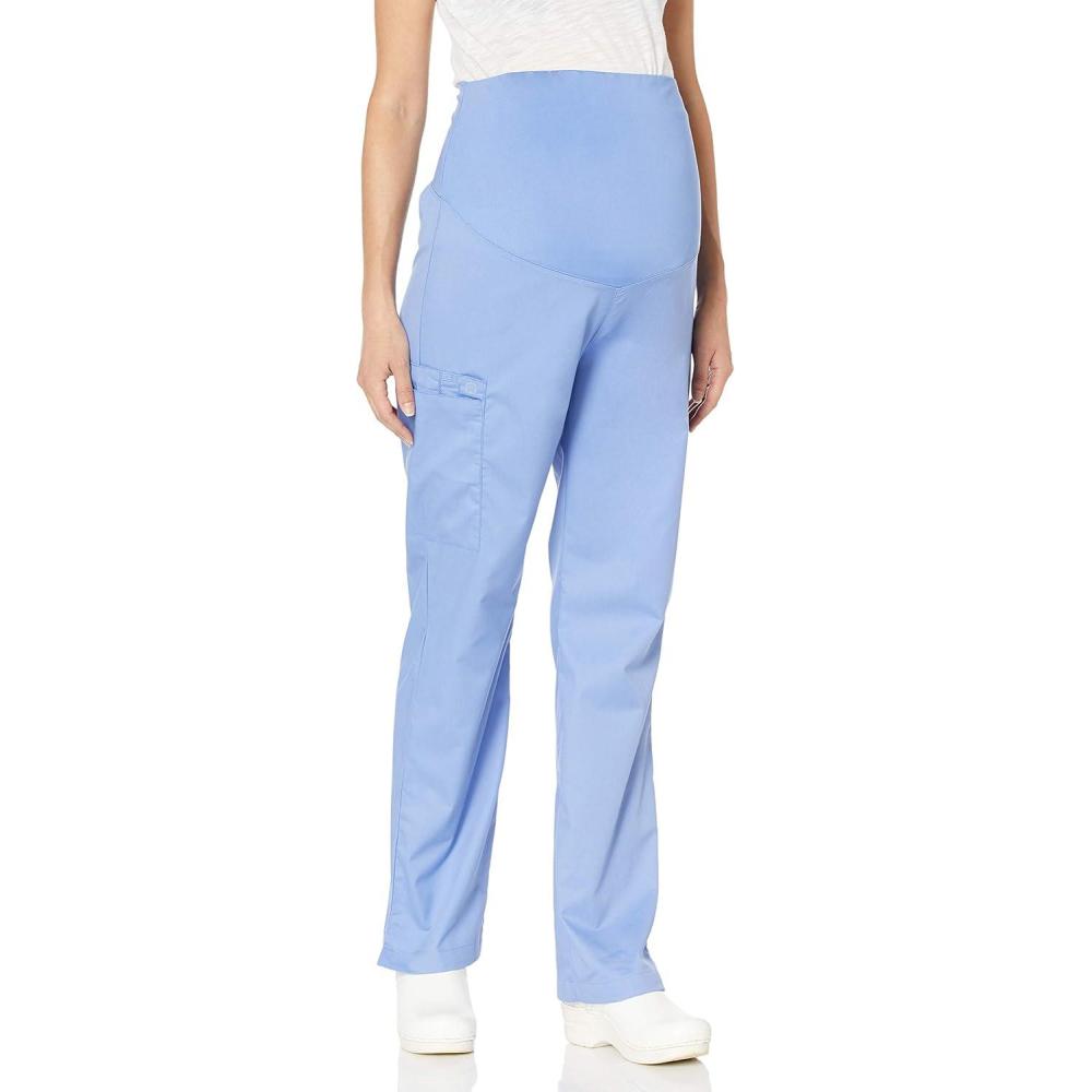 Wink WonderWORK Scrubs for Maternity Cargo Scrub Pants(Ceil Blue)