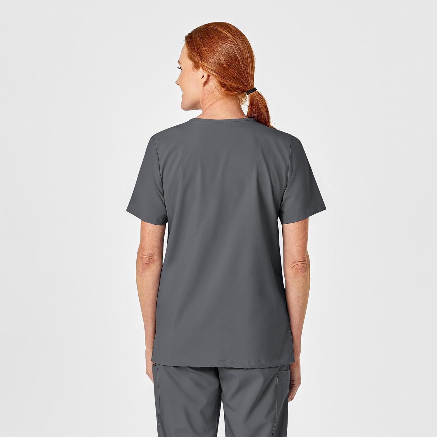 WonderWink Womens 4-Pocket Utility Top(Pewter)
