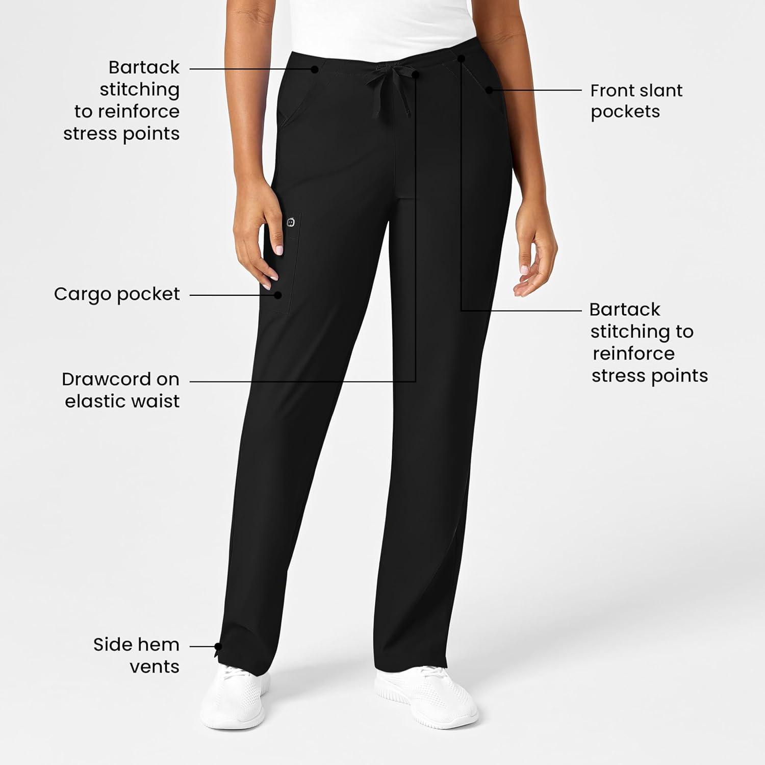 WonderWink Petite Women’s Drawstring Pant(Black)