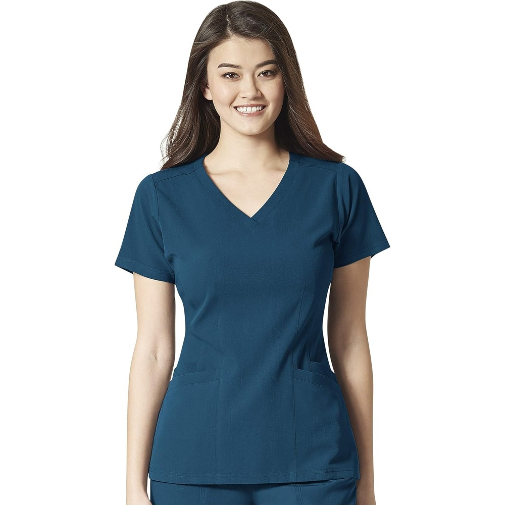 Wink WonderWORK Women’s Shaped V-Neck Scrub Top(Caribbean)
