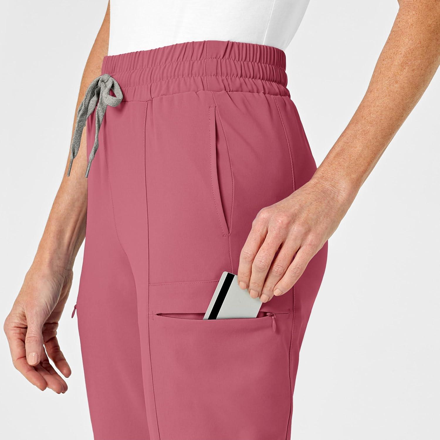 Renew Women’s High Waist Slim Leg Scrub Pant(Rosebud)