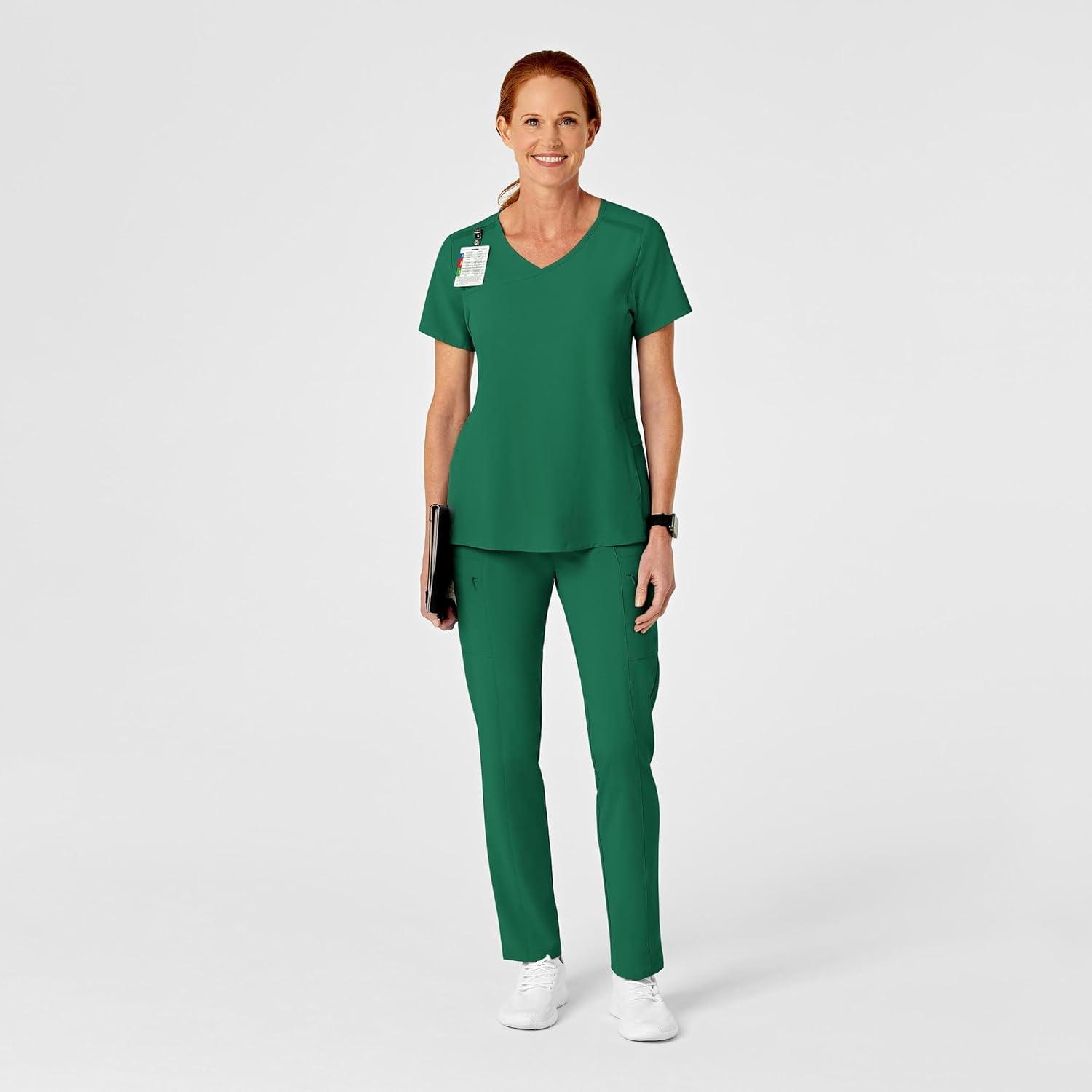 Renew Women’s High Waist Slim Leg Scrub Pant(Hunter)