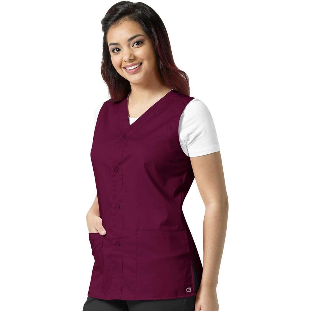 WonderWink womens Vest(Wine)