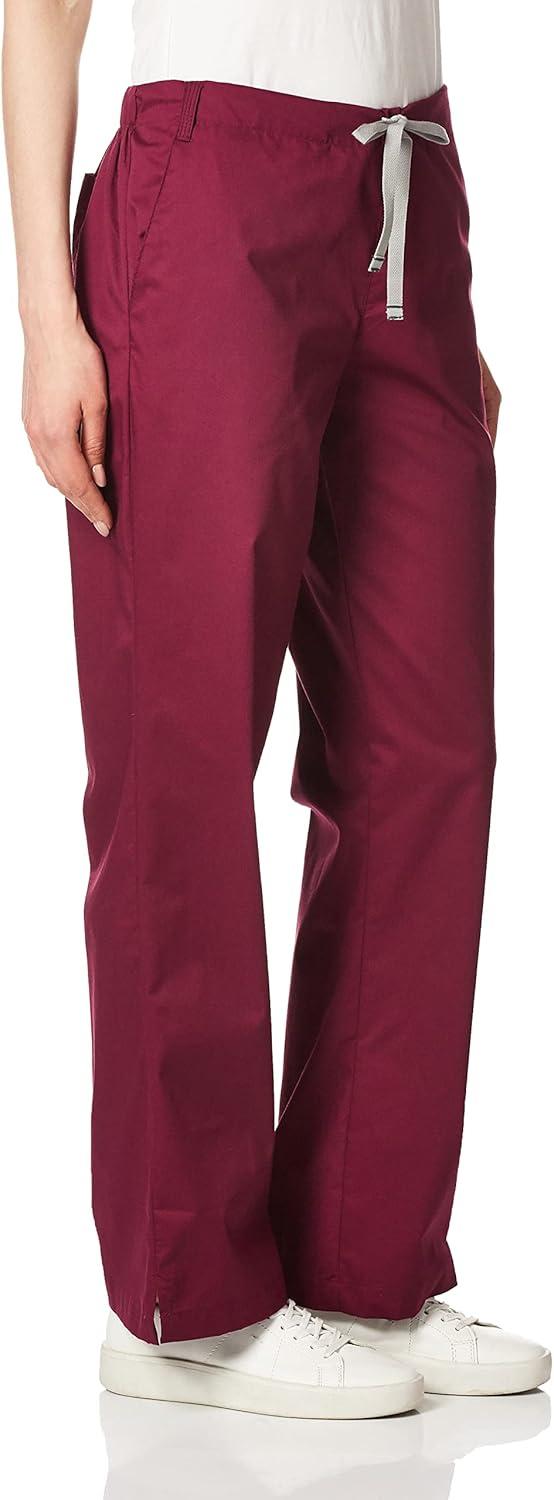 Wink WonderWORK Scrubs for Women, Flare Leg Scrub Pants(Wine)