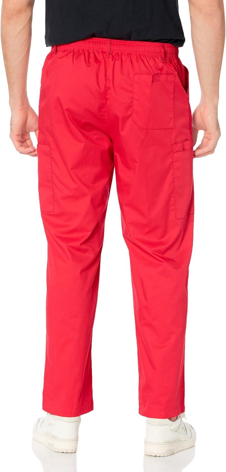 Wink WonderWORK Scrubs for Men, Cargo Scrub Pants(Red)