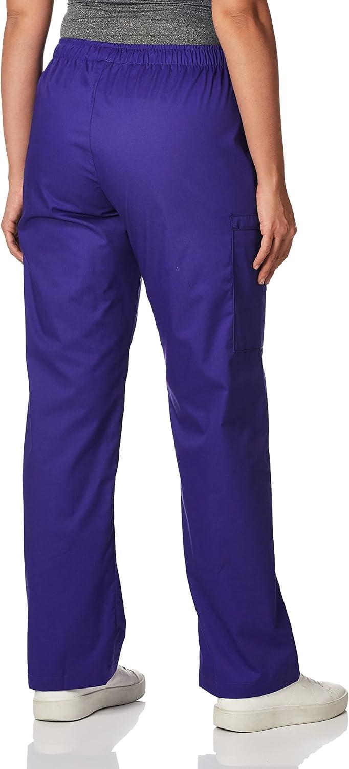 WonderWink Women’s Tall Wonderwork Women’s Pull-On Cargo Scrub Pant Tall(Grape)