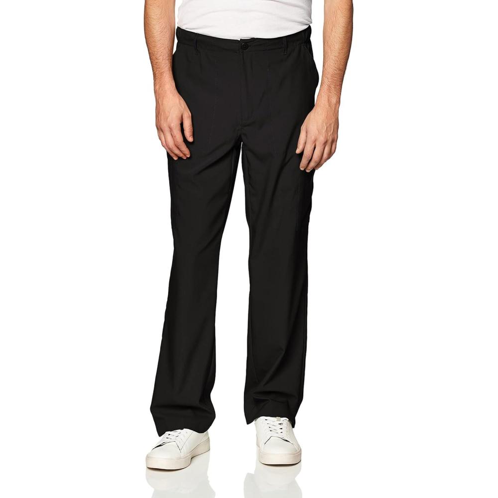 WonderWink Mens Men’s Flat Front Cargo Pant(Black)