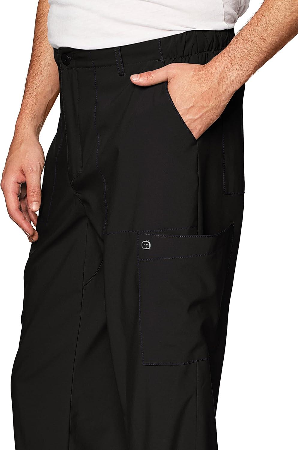 WonderWink Mens Men’s Flat Front Cargo Pant(Black)