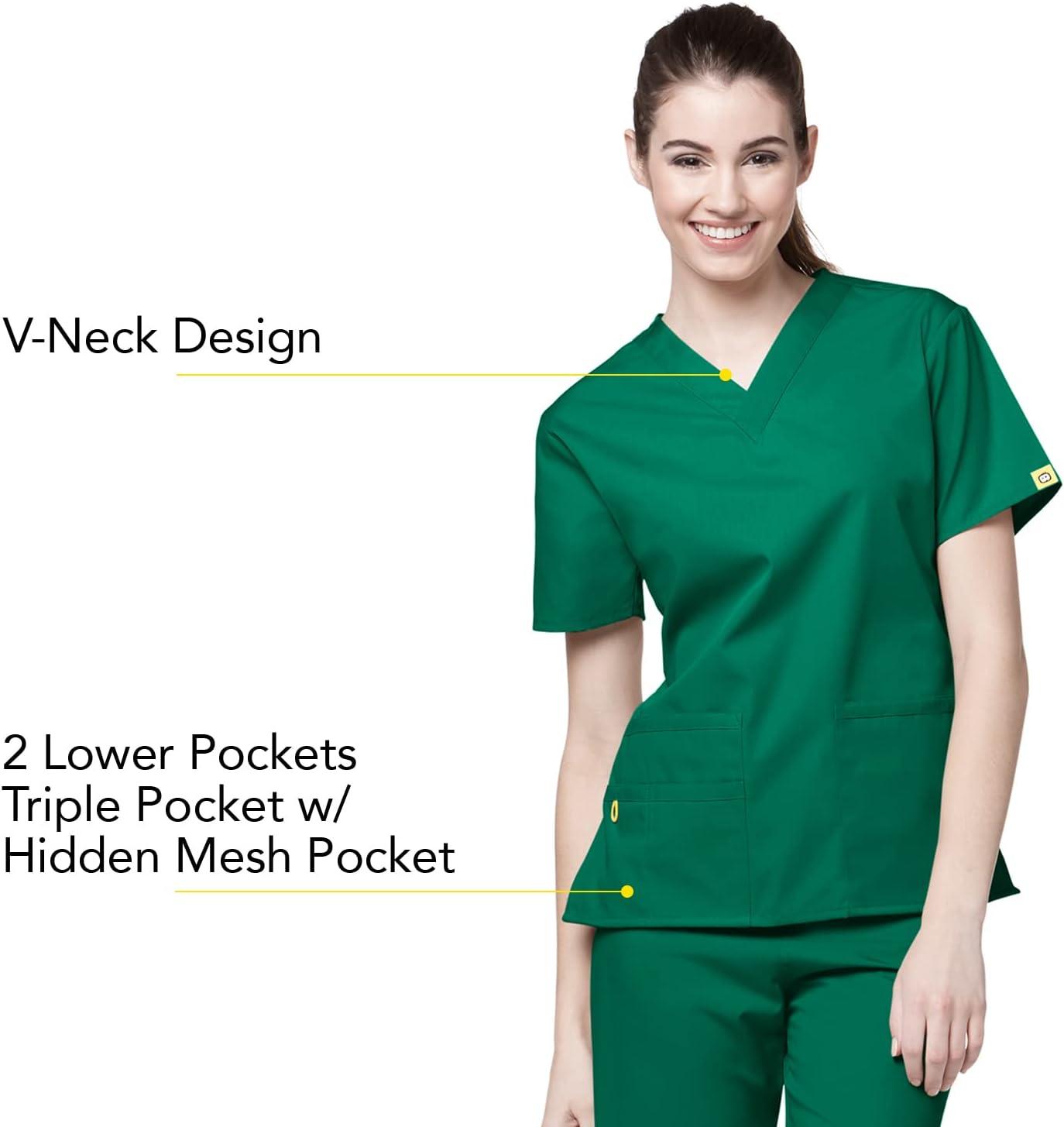 WonderWink Women’s Origins Bravo Scrub Top(Hunter Green)