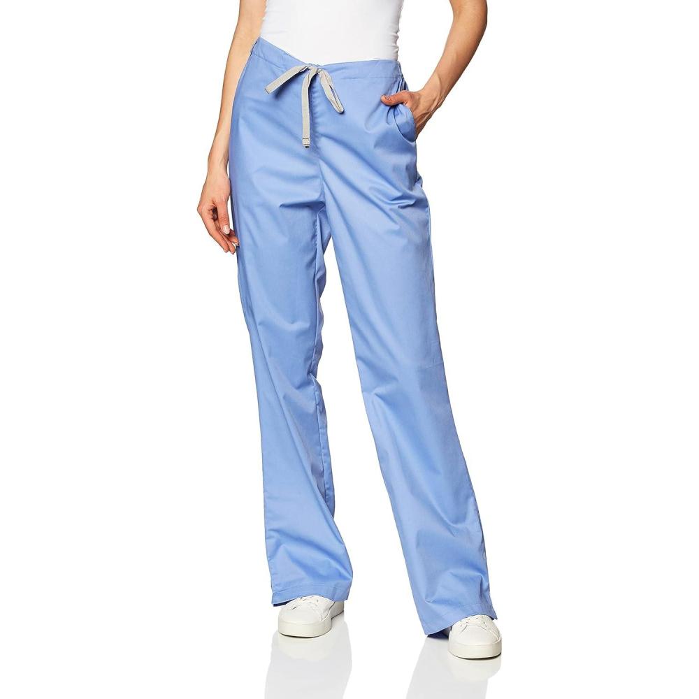 Wink WonderWORK Scrubs for Women, Flare Leg Scrub Pants(Ceil Blue)