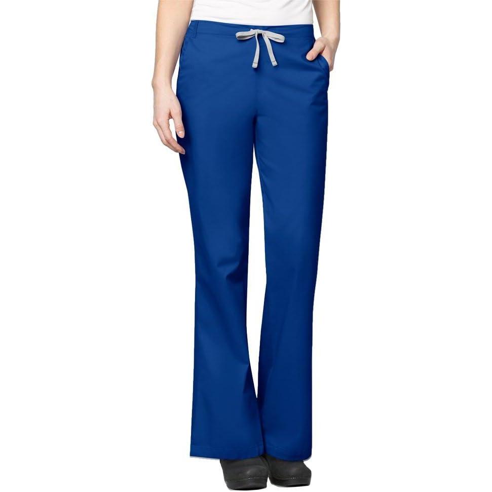 WonderWink Women’s Wonderwork Flare Leg Scrub Pant, Galaxy Blue, Medium
