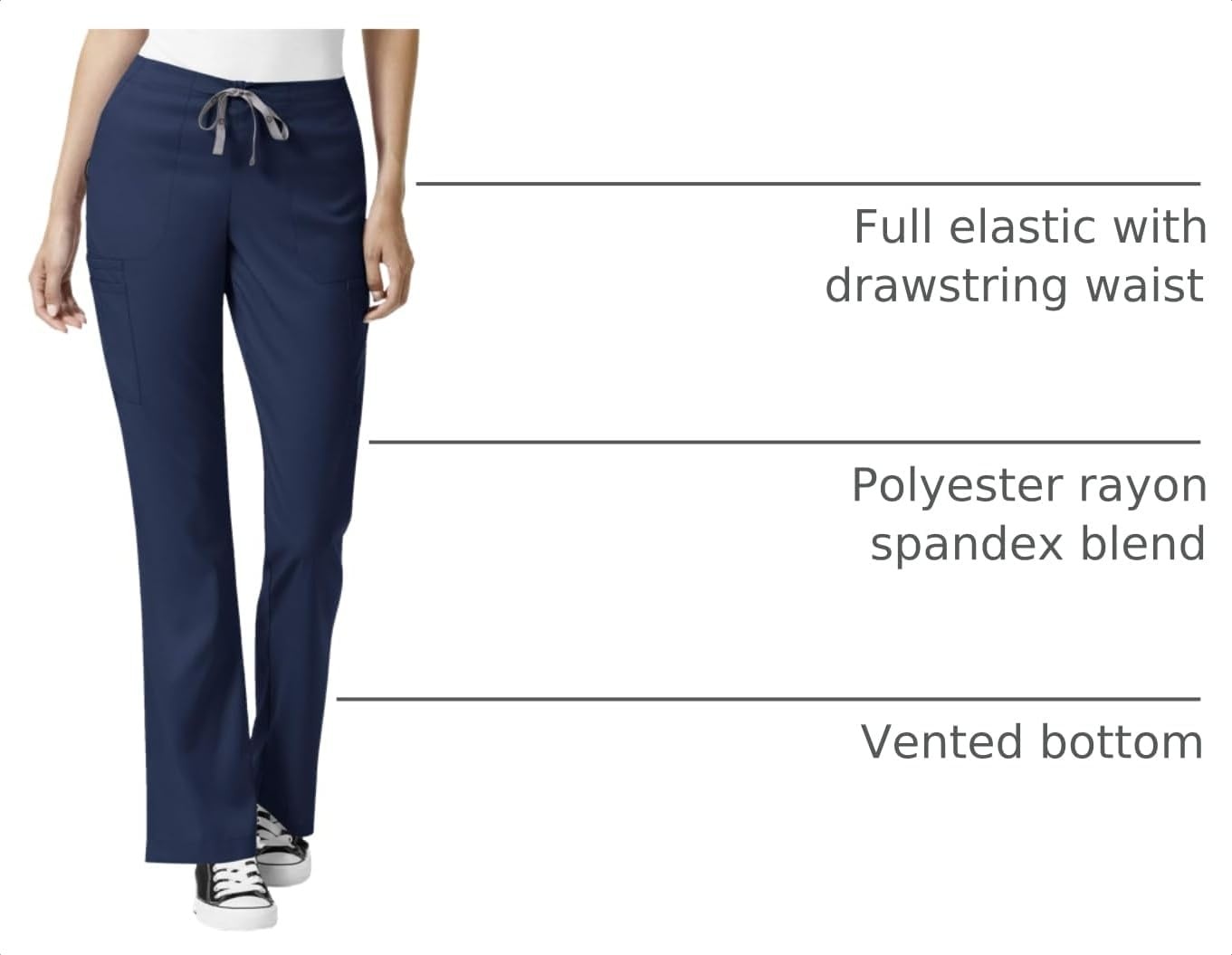 WINK PRO Women’s Moderate Flare Leg Cargo Scrub Pant(Navy)