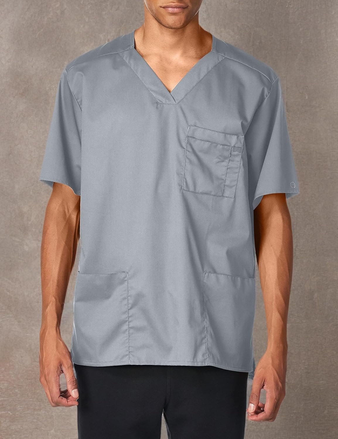 WonderWink Men’s Big Wonderwork Big Men’s V Neck Scrub Top(Grey)