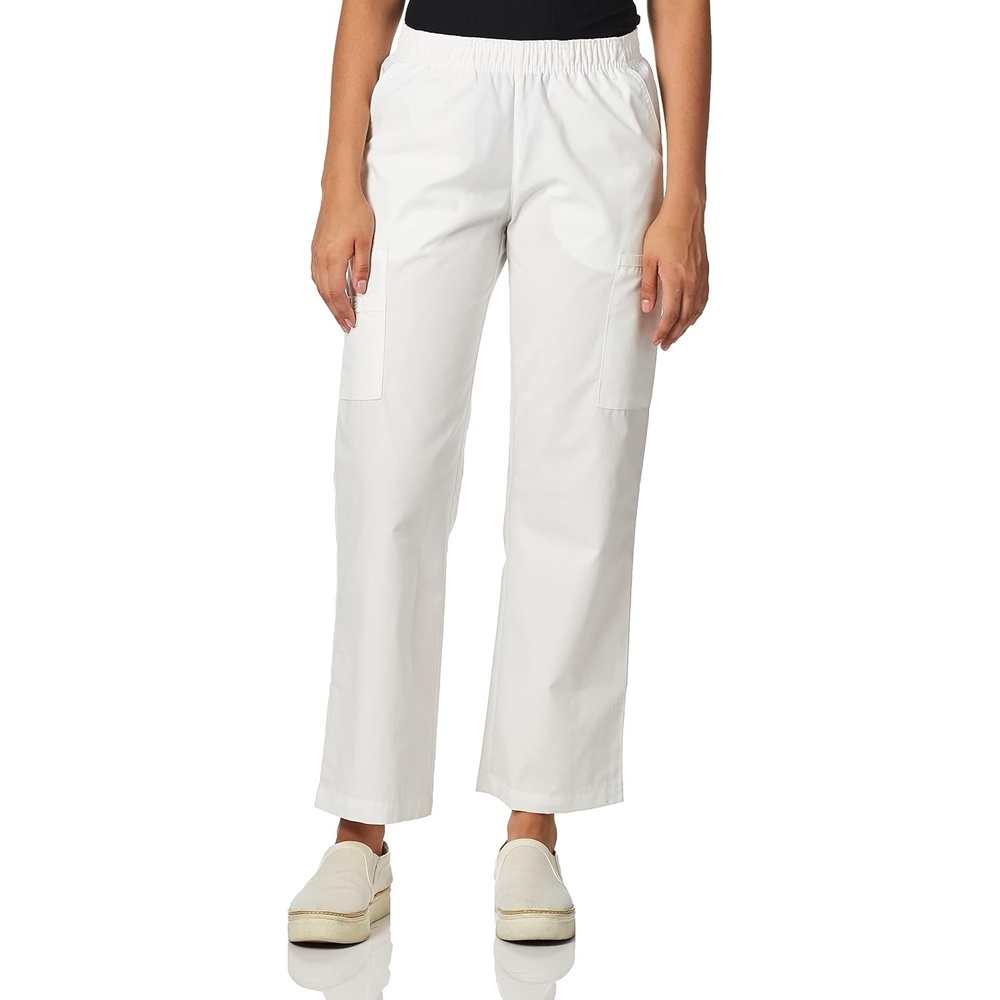 WINK Origins Quebec -Women’s Full Elastic Cargo Scrub Pant(White)