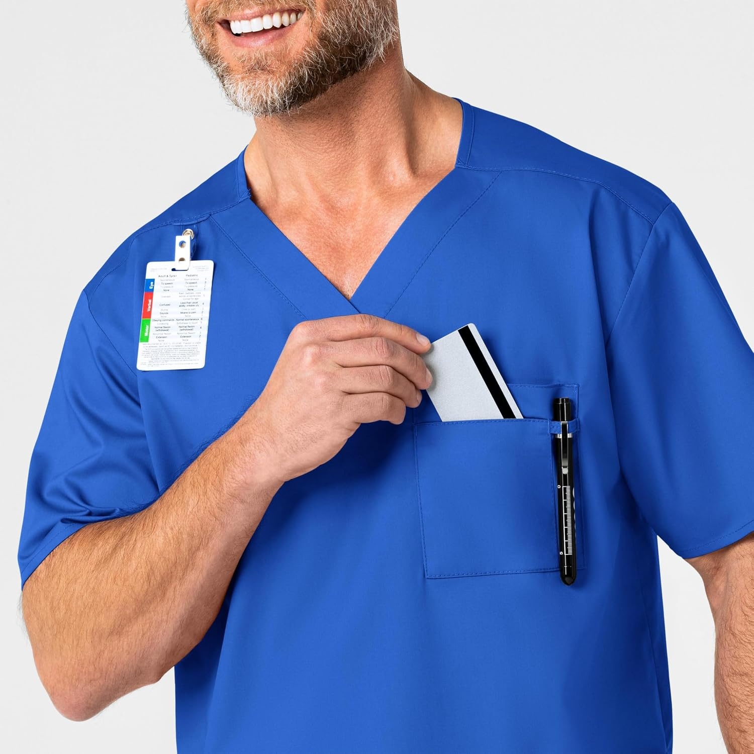 WonderWink Men’s Big Wonderwork Big Men’s V Neck Scrub Top(Royal)