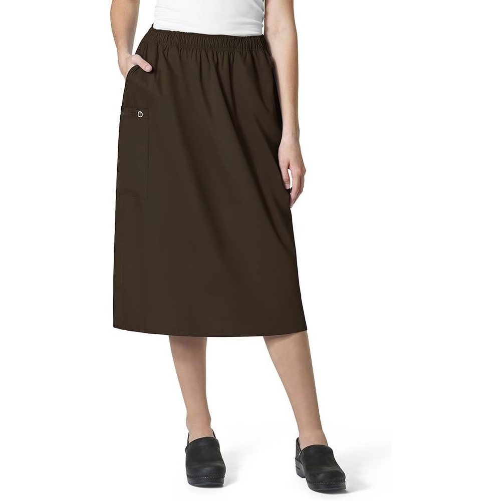 WINK WonderWORK Women’s Pull On Cargo Skirt(Chocolate)