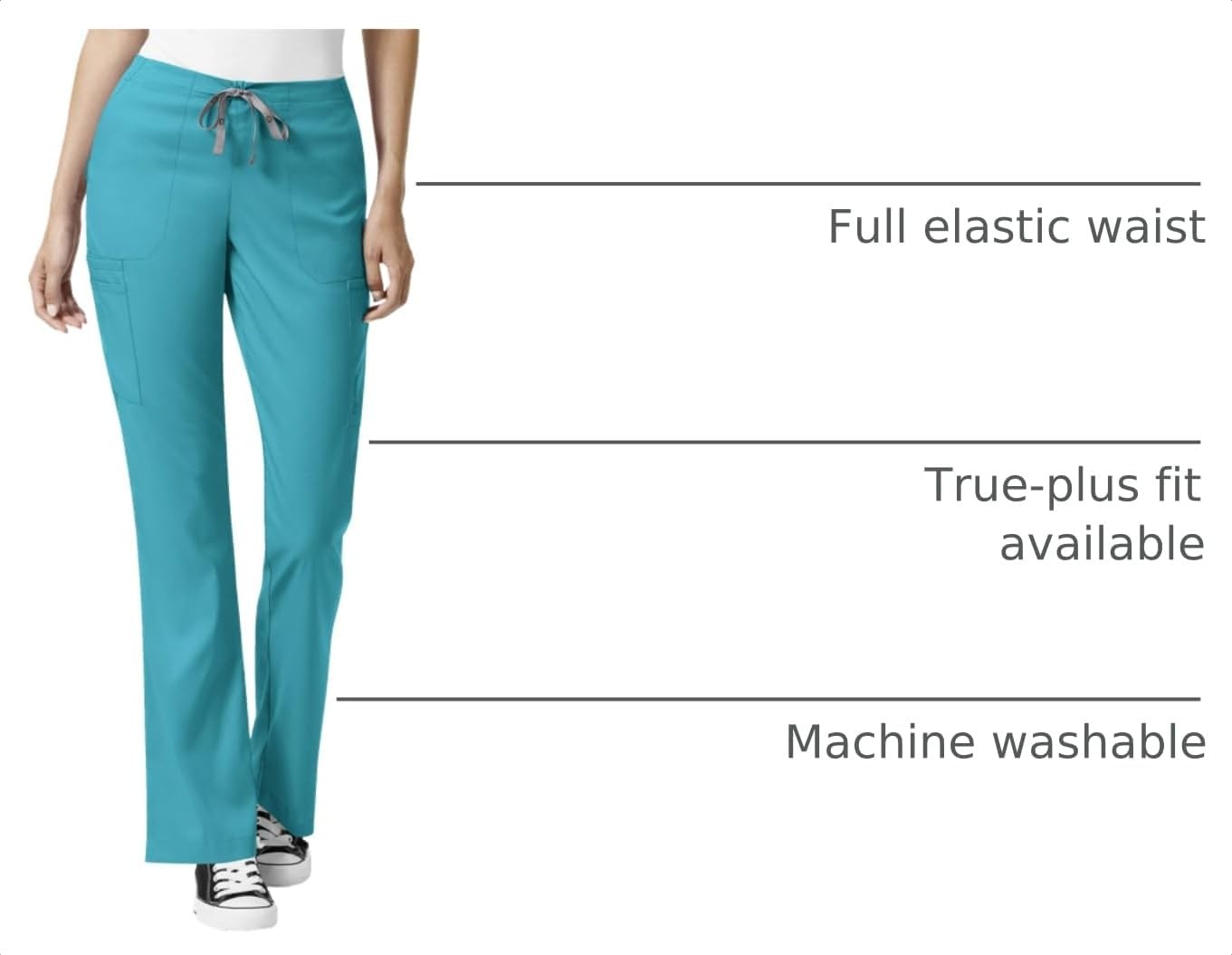 WINK PRO Women’s Moderate Flare Leg Cargo Scrub Pant(Teal Blue)