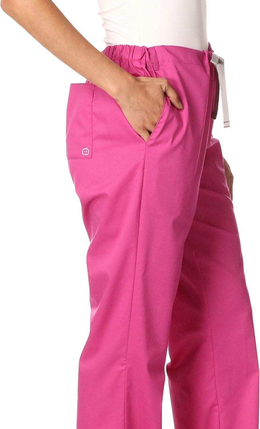 Wink WonderWORK Scrubs for Women, Flare Leg Scrub Pants(Fuchsia)