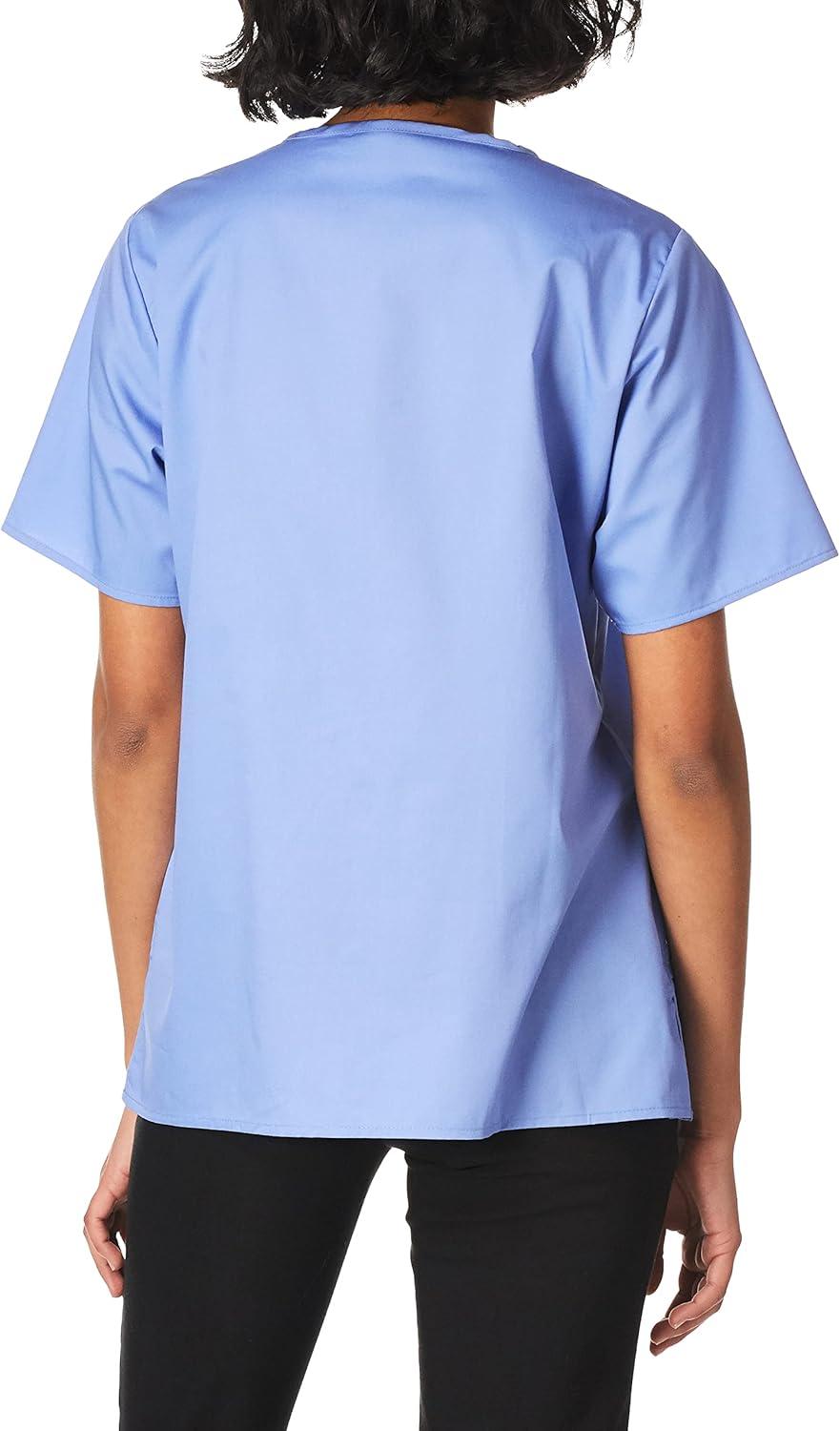 WonderWink Women’s Wonderwork Short Sleeve Snap Jacket(Ceil Blue)