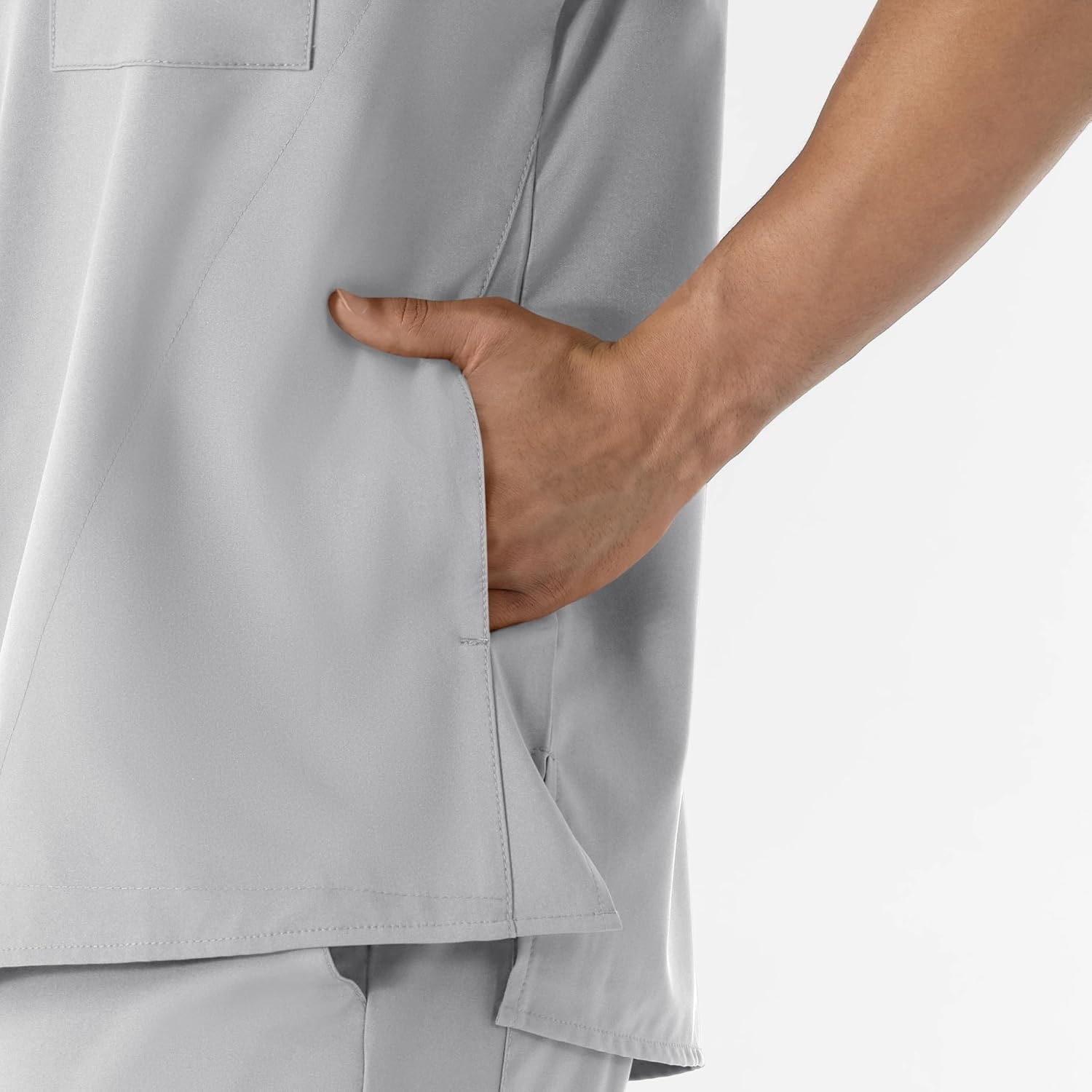 WINK W123 Men’s V-Neck Scrub Top(Grey)