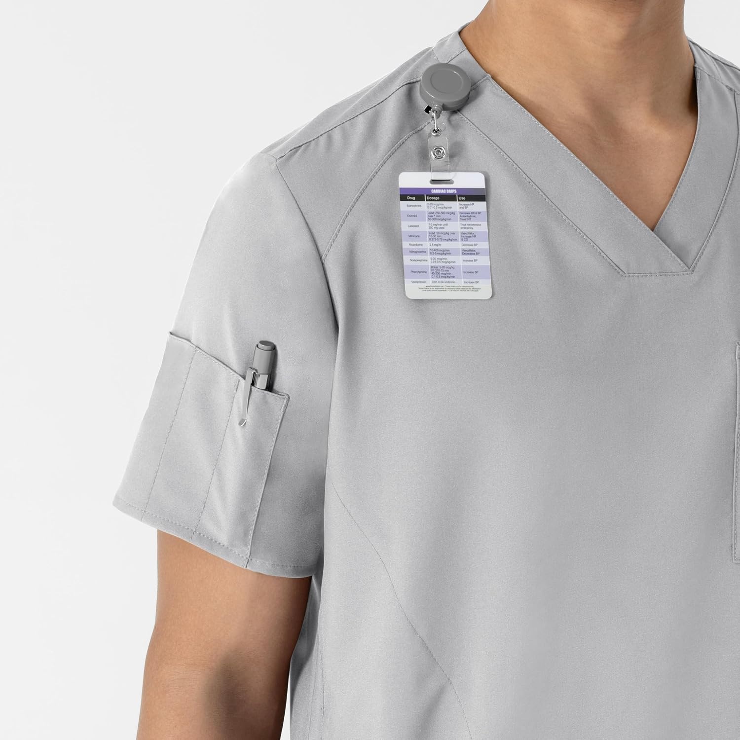 WINK W123 Men’s V-Neck Scrub Top(Grey)