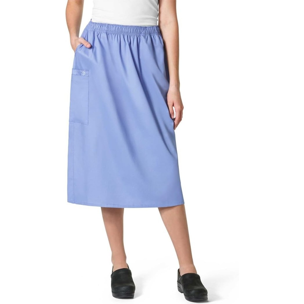 WINK WonderWORK Women’s Pull On Cargo Skirt(Ceil Blue)