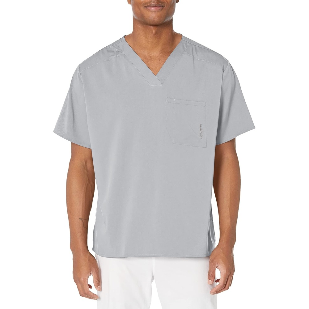 Wink Men’s Men’s V-Neck Scrub Top(Grey)