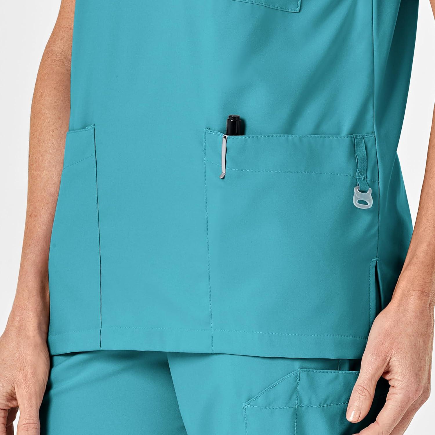 WonderWink Womens 4-Pocket Utility Top(Teal Blue)