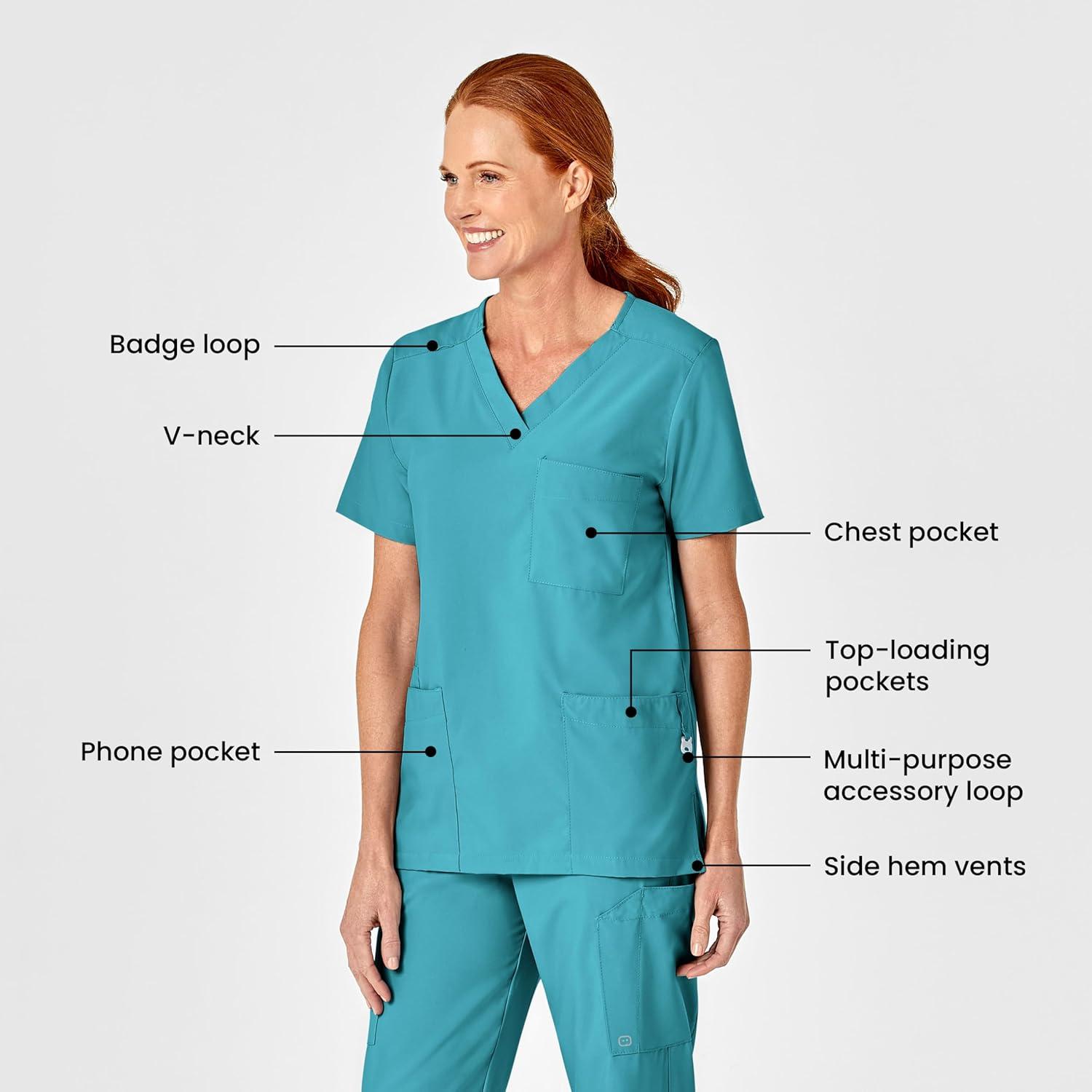 WonderWink Womens 4-Pocket Utility Top(Teal Blue)