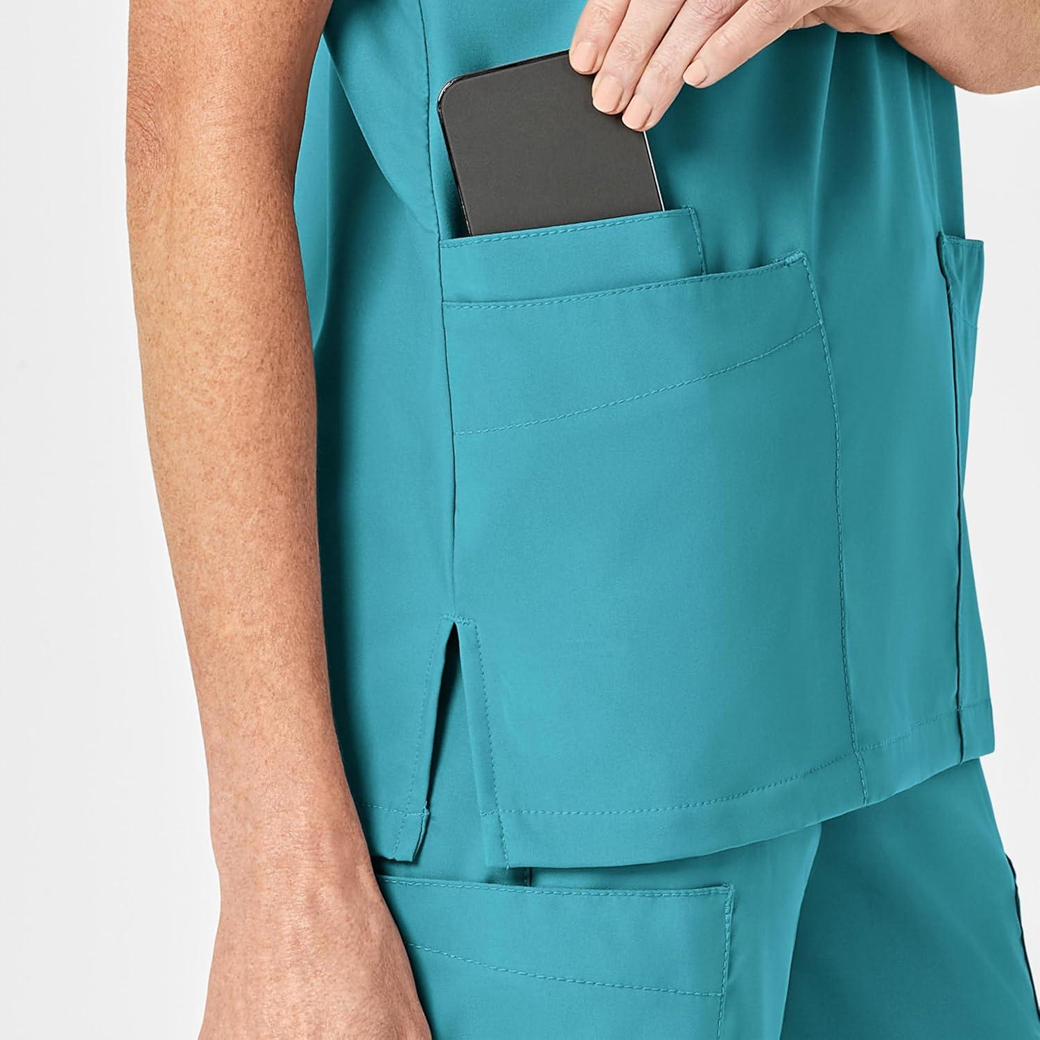 WonderWink Womens 4-Pocket Utility Top(Teal Blue)