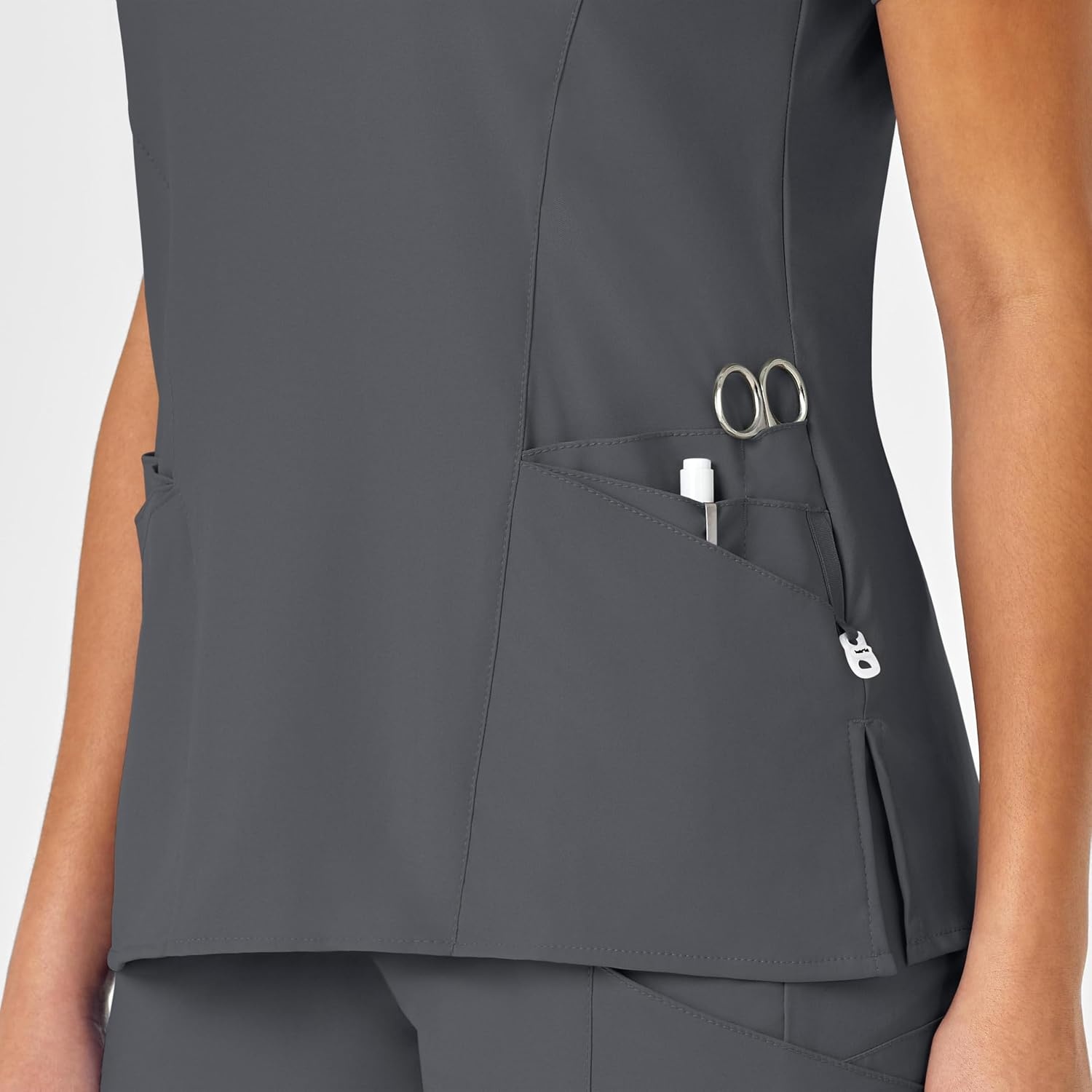WINK Renew Women’s Mock Wrap Scrub Top(Pewter)