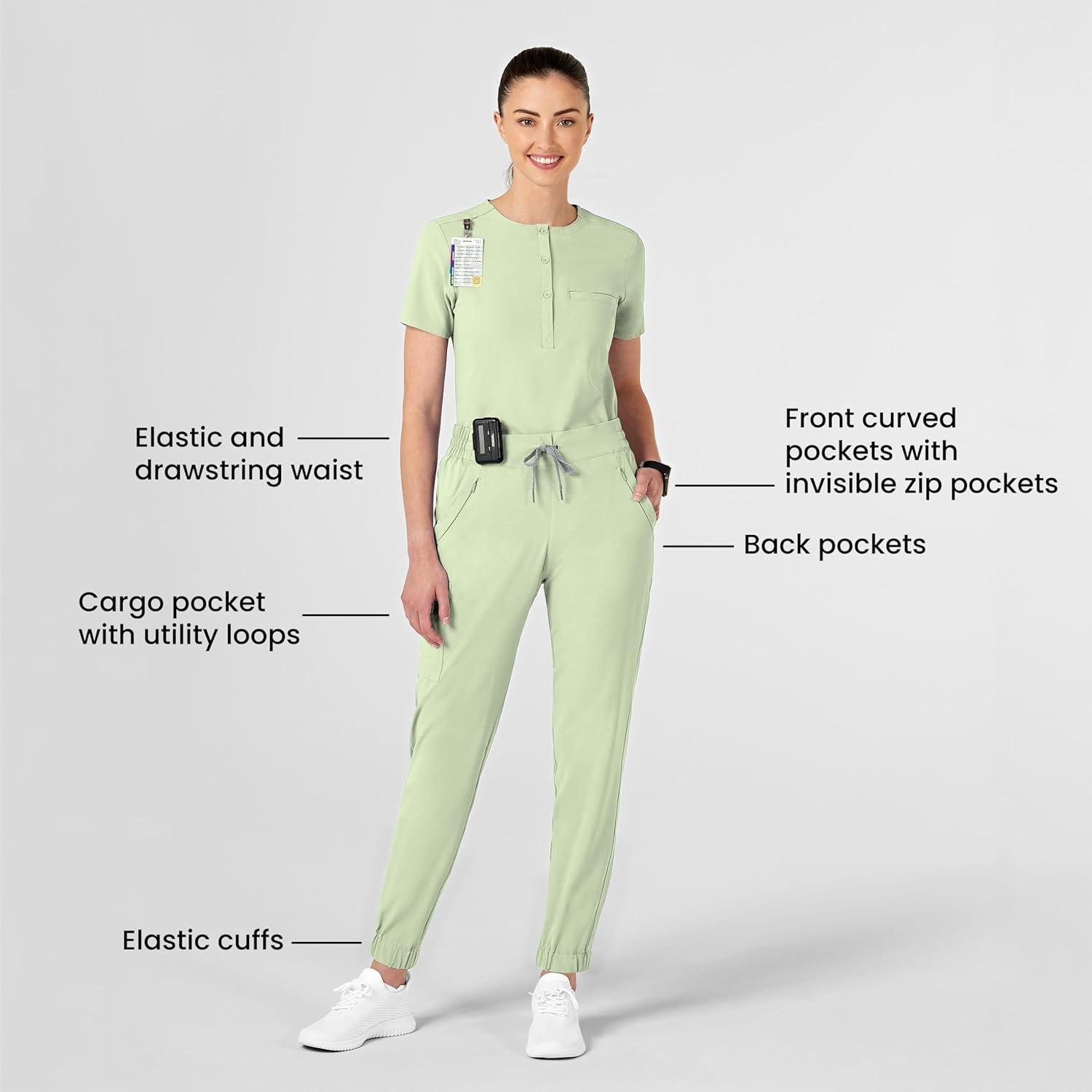 WonderWink Womens Renew Women’s Jogger Scrub Pant(Fresh Mint)