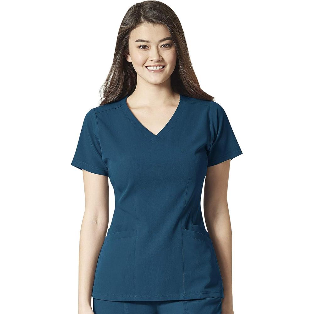 WonderWink Womens Verity V-Neck Top(Caribbean)
