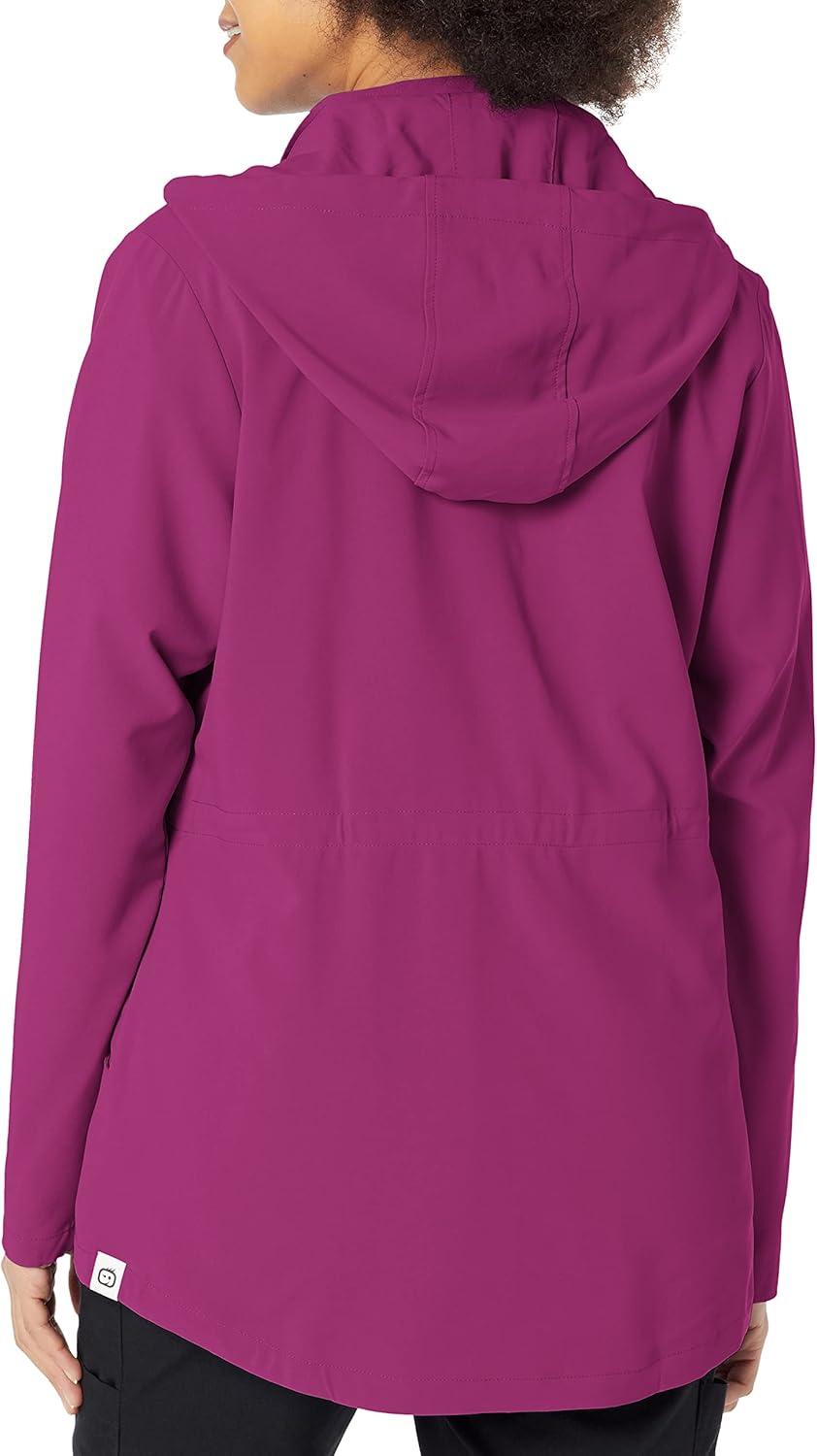 WonderWink womens Convertible Hood Jacket(Wine)