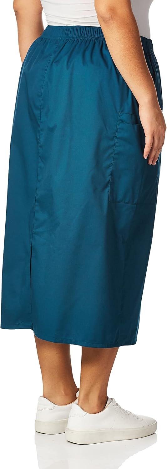 WonderWink Women’s Plus-Size Wonderwork Plus Pull-on Cargo Scrub Skirt(Caribbean)