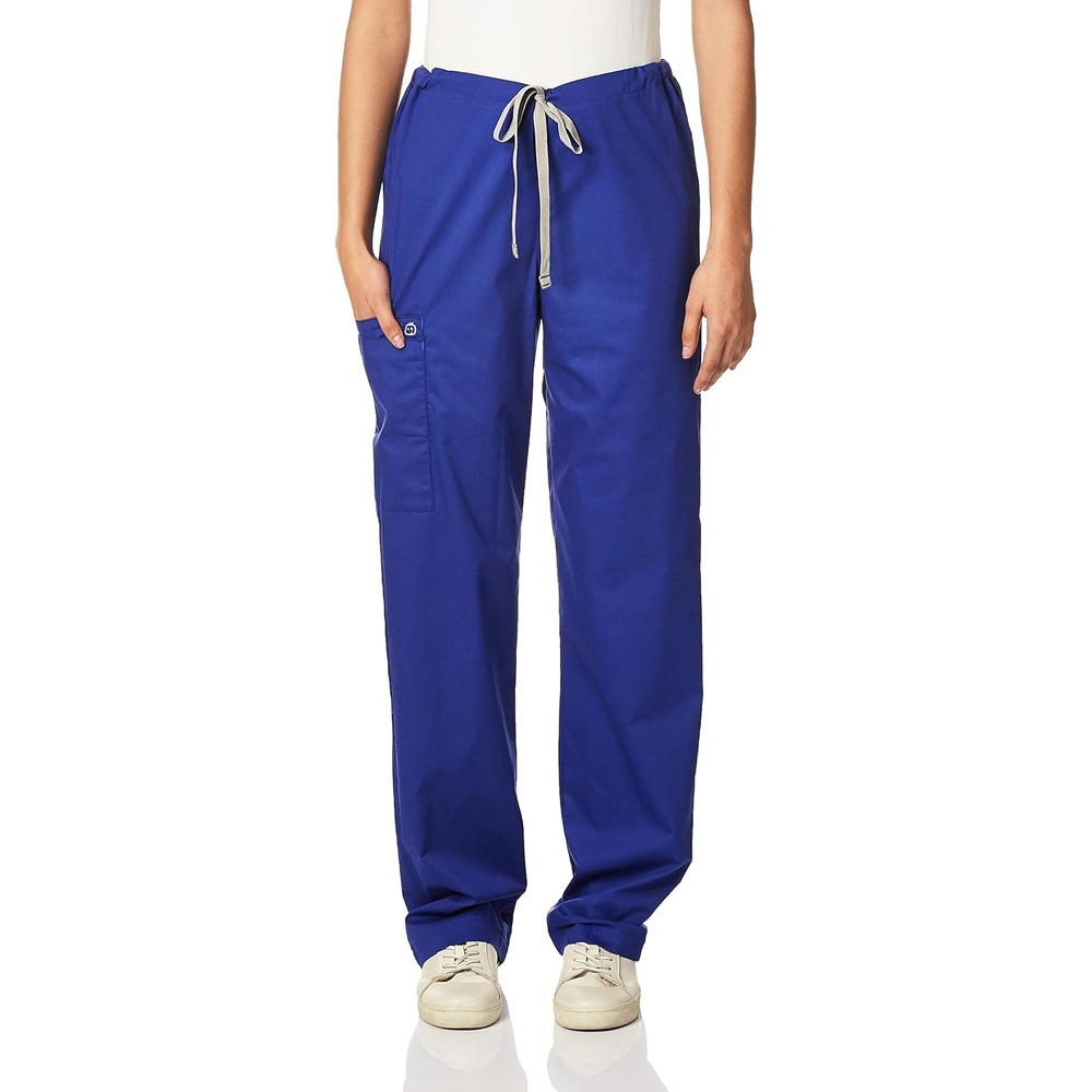 Wink WonderWORK Unisex Drawstring Cargo Scrub Pant(Galaxy Blue)
