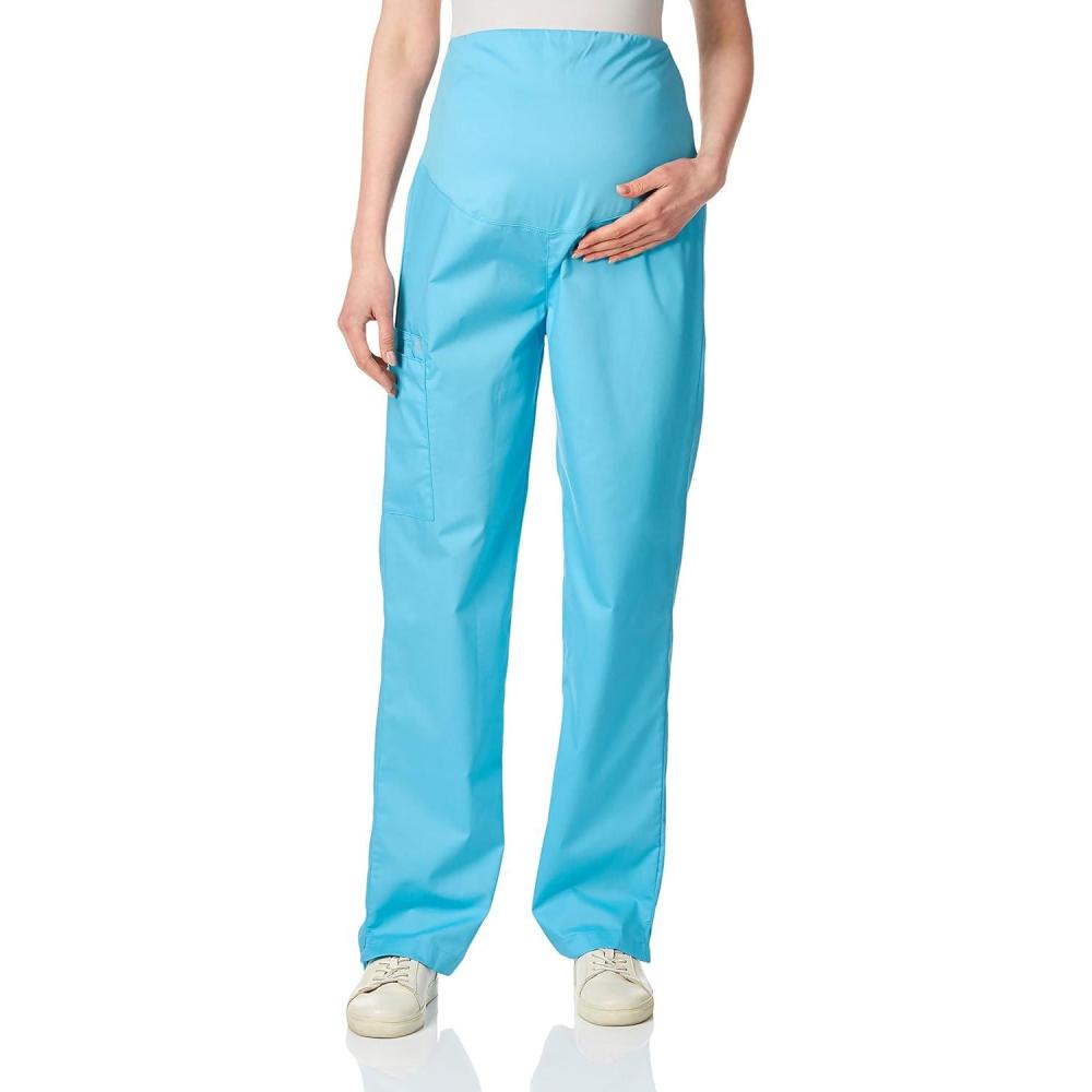 Wink WonderWORK Scrubs for Maternity Cargo Scrub Pants(Light Turquoise)