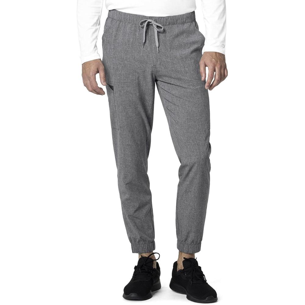 WonderWink Mens Renew Men’s Jogger Scrub Pant(Grey Heather)