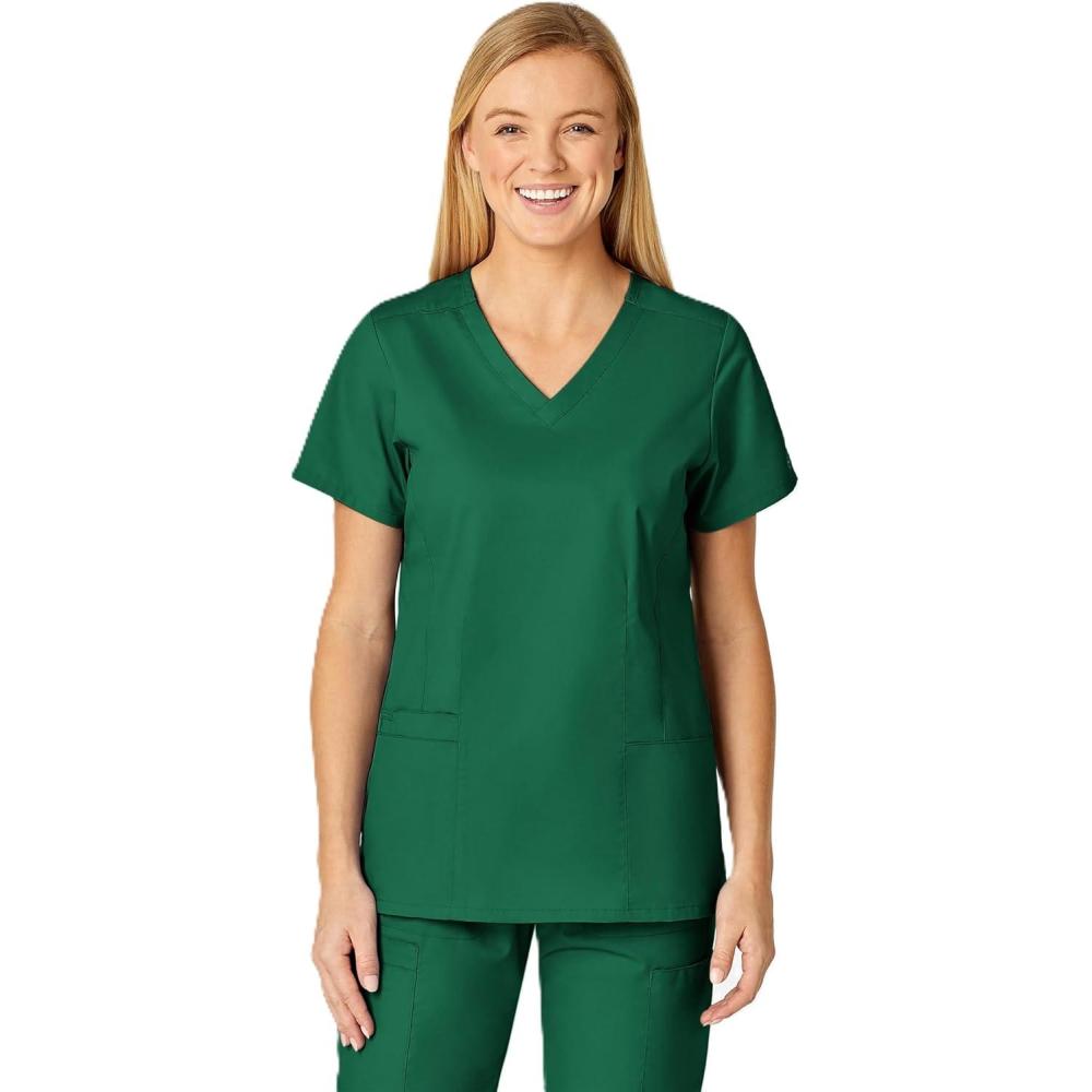 WonderWink Womens Shaped V-Neck Top(Hunter)