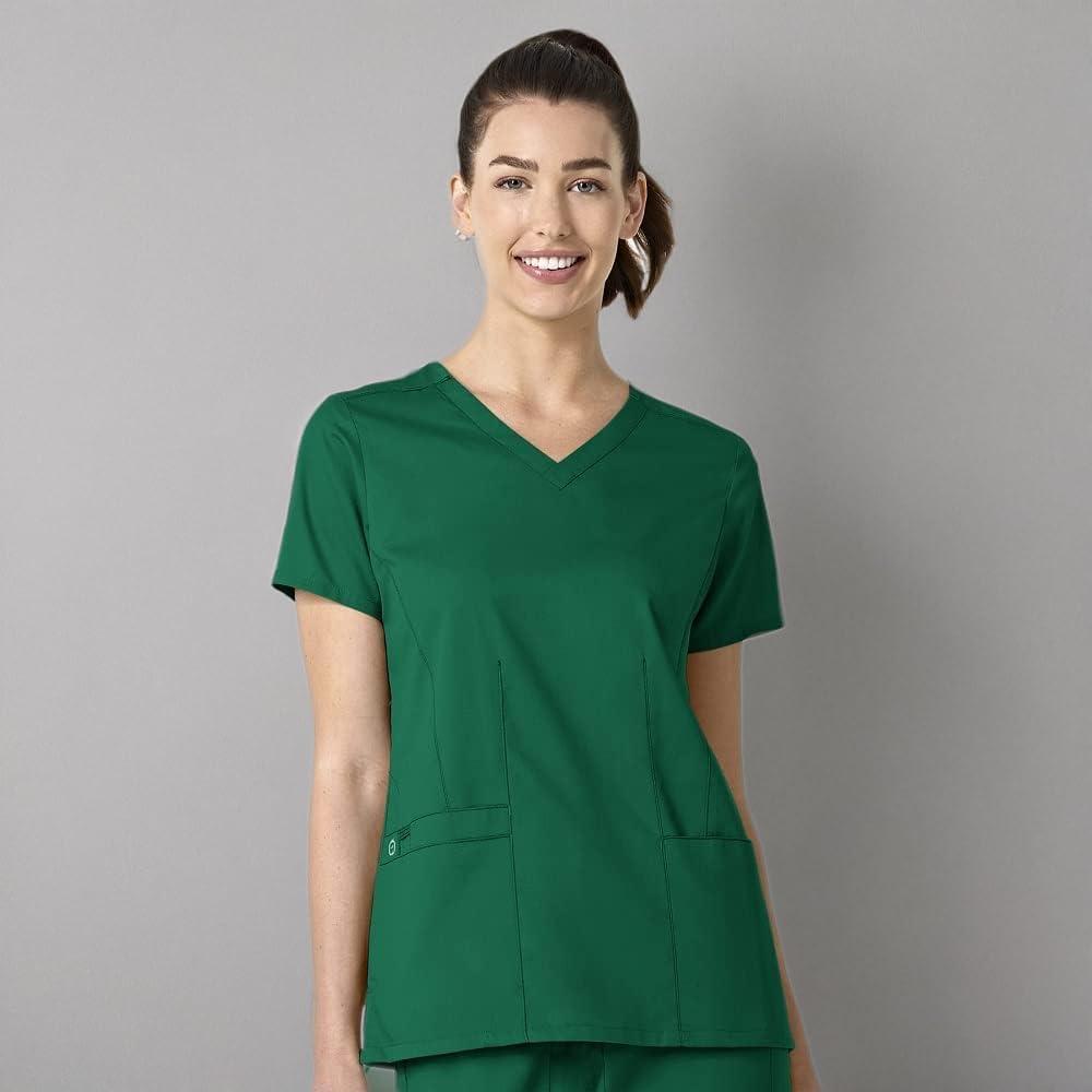 WonderWink Womens Shaped V-Neck Top(Hunter)