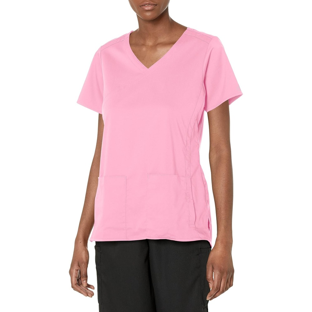 Wink PRO Women’s 4 Pocket Wrap Scrub Top(Pink Blossom)