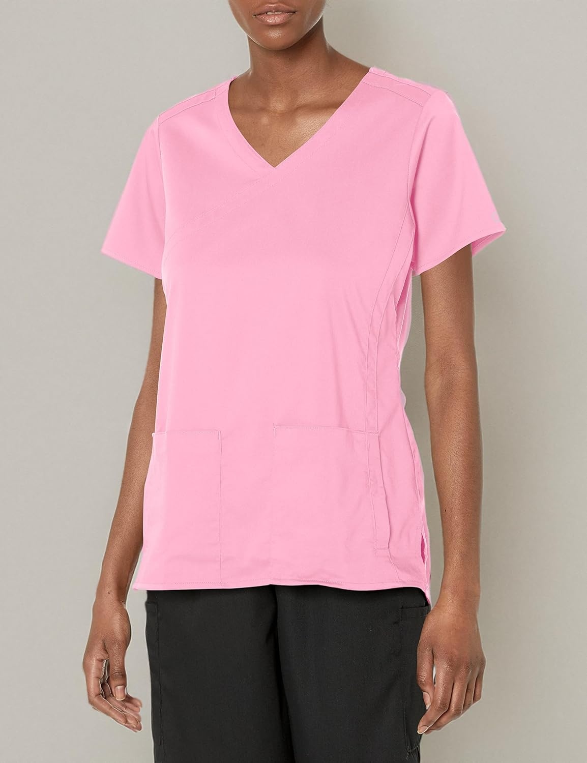 Wink PRO Women’s 4 Pocket Wrap Scrub Top(Pink Blossom)