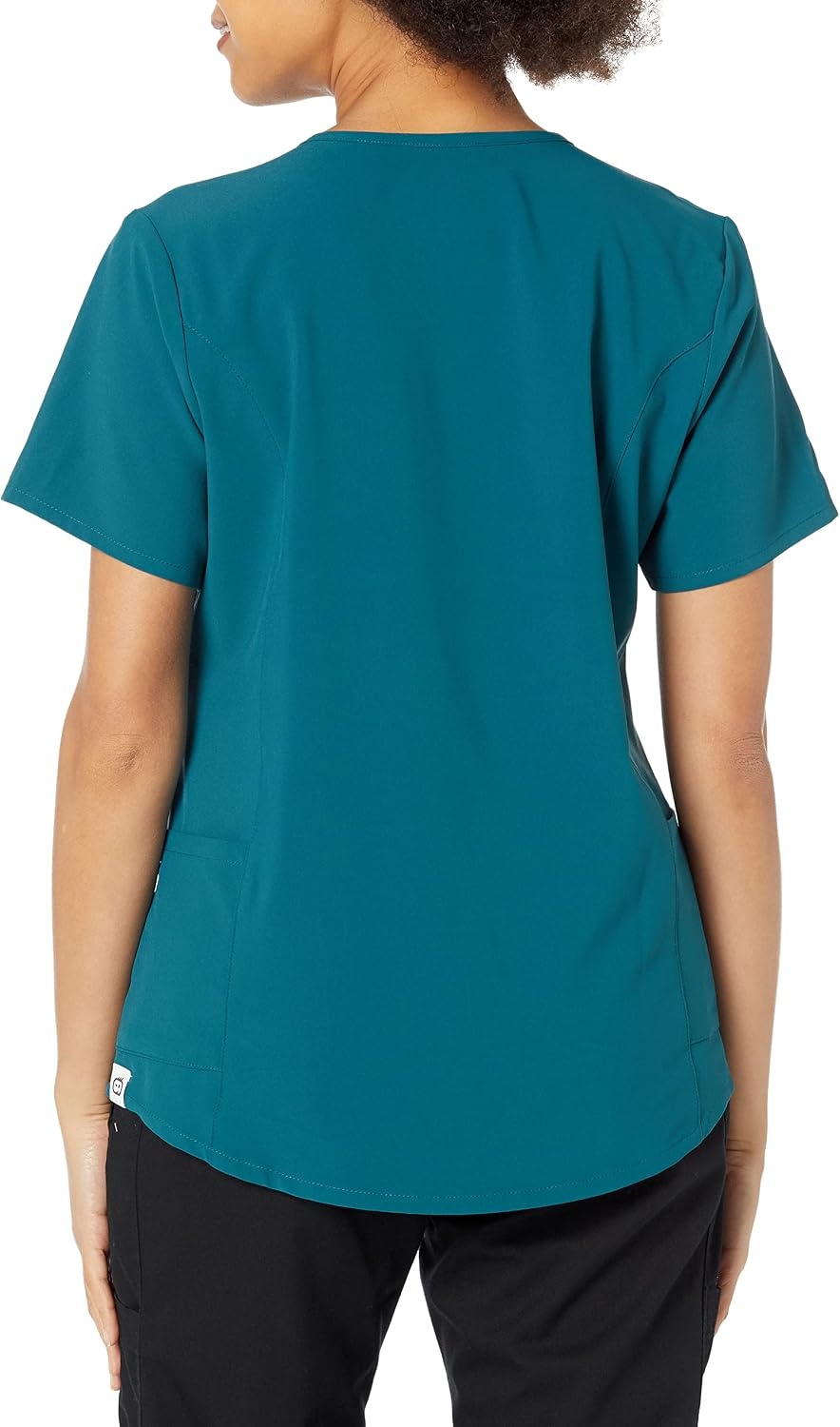 WonderWink Mens Renew Women’s Zip Accent Scrub Top(Caribbean)