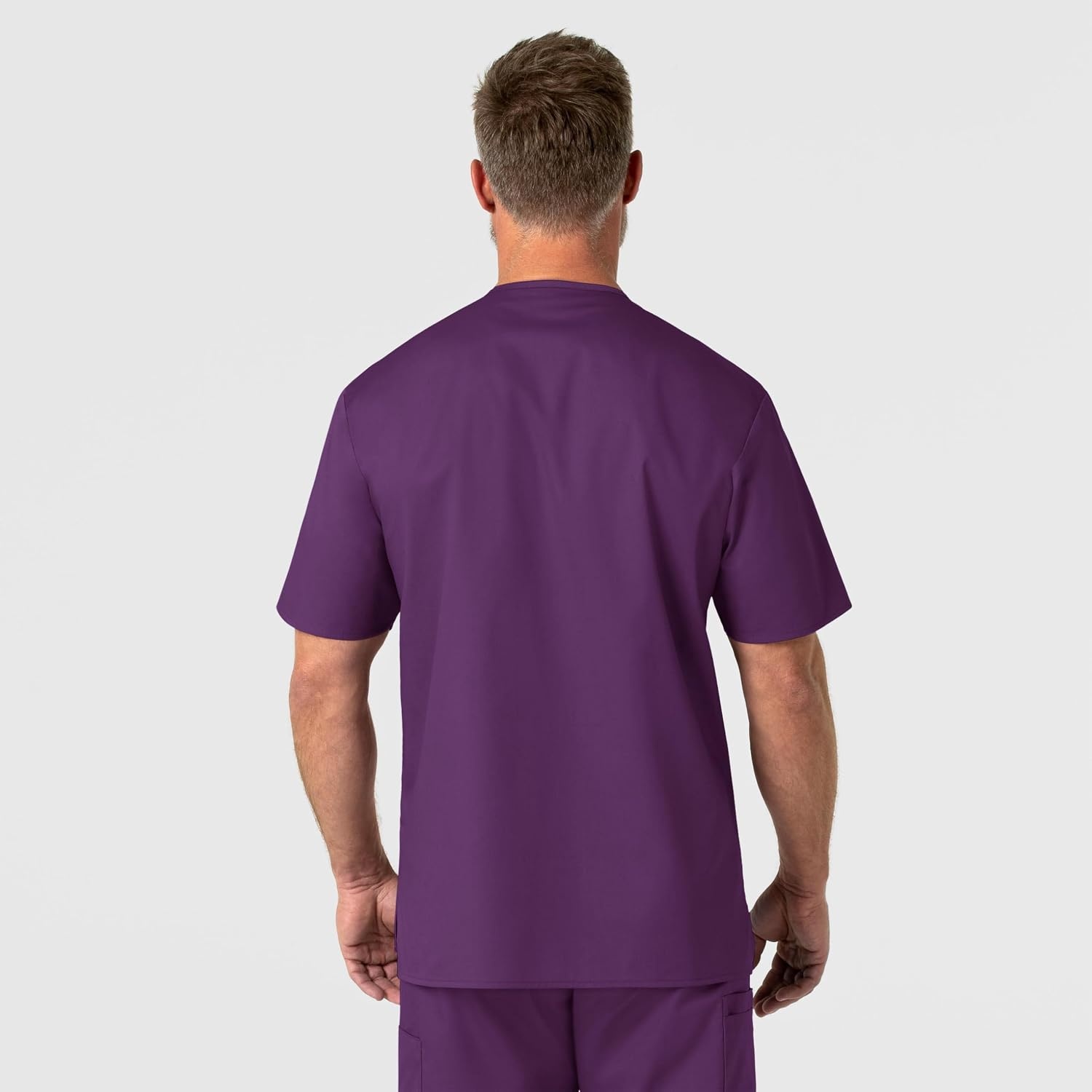WonderWink Men’s Big Wonderwork Big Men’s V Neck Scrub Top(Eggplant)