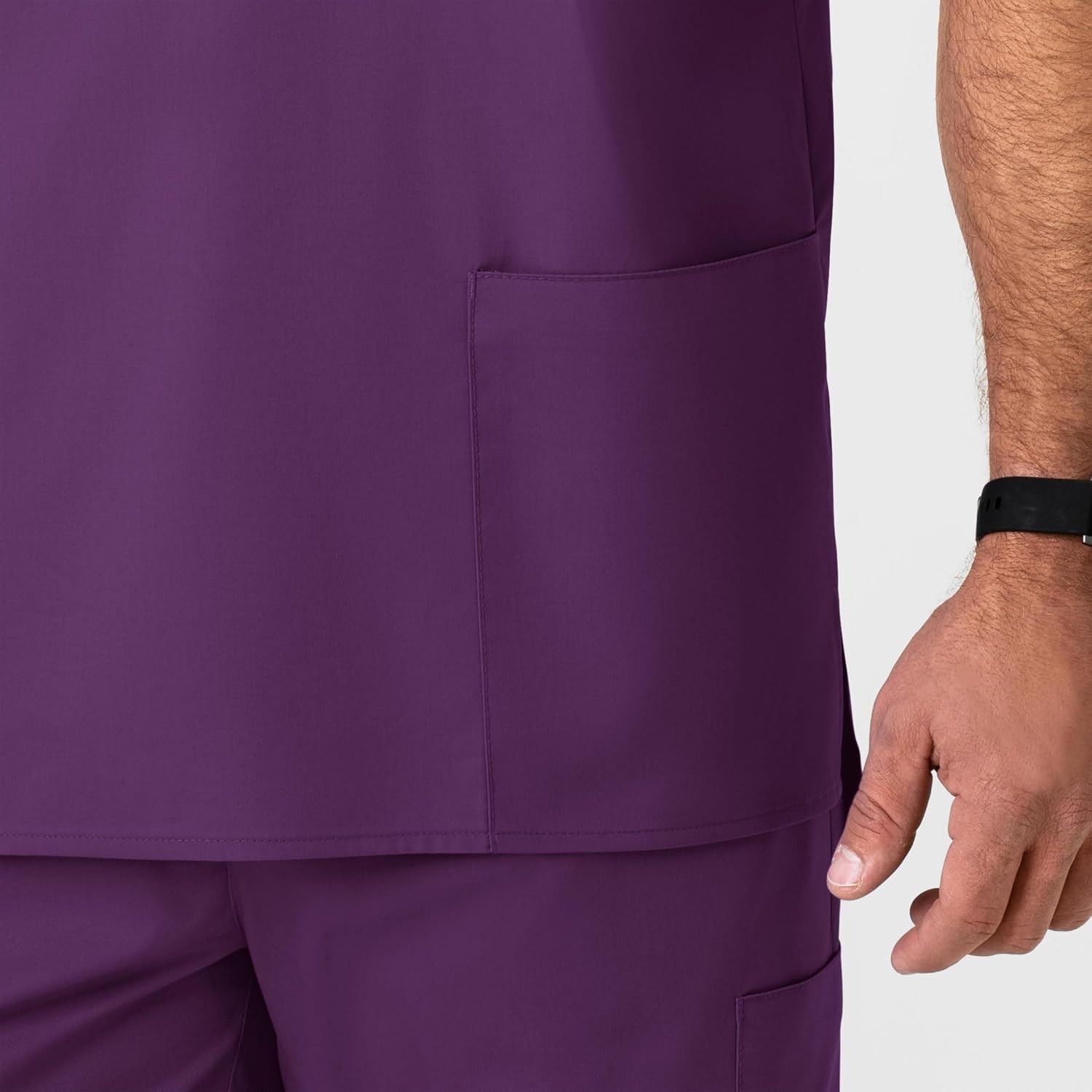 WonderWink Men’s Big Wonderwork Big Men’s V Neck Scrub Top(Eggplant)