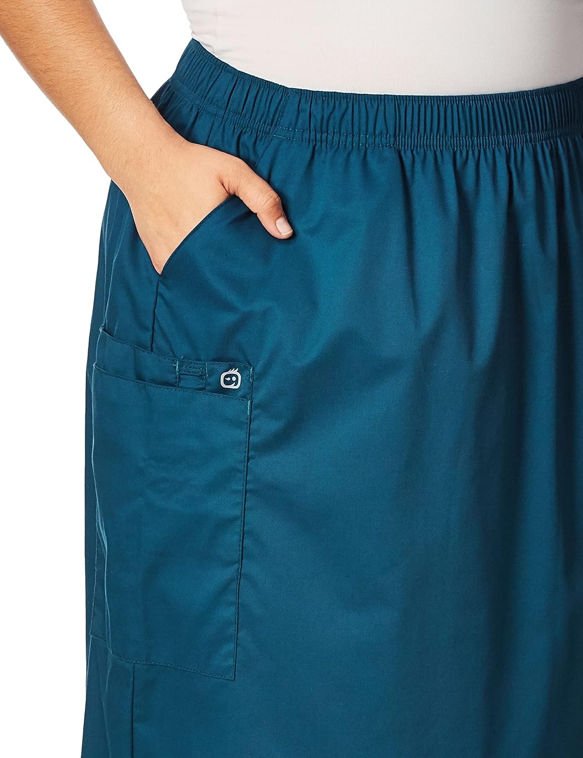 WINK WonderWORK Women’s Pull On Cargo Skirt(Caribbean Blue)