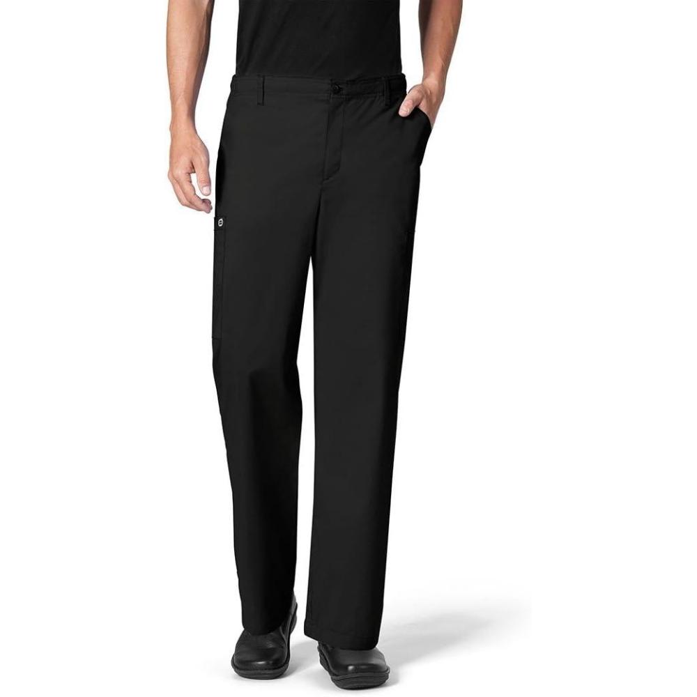 WonderWink Men’s Cargo Pant, Black, Medium Tall