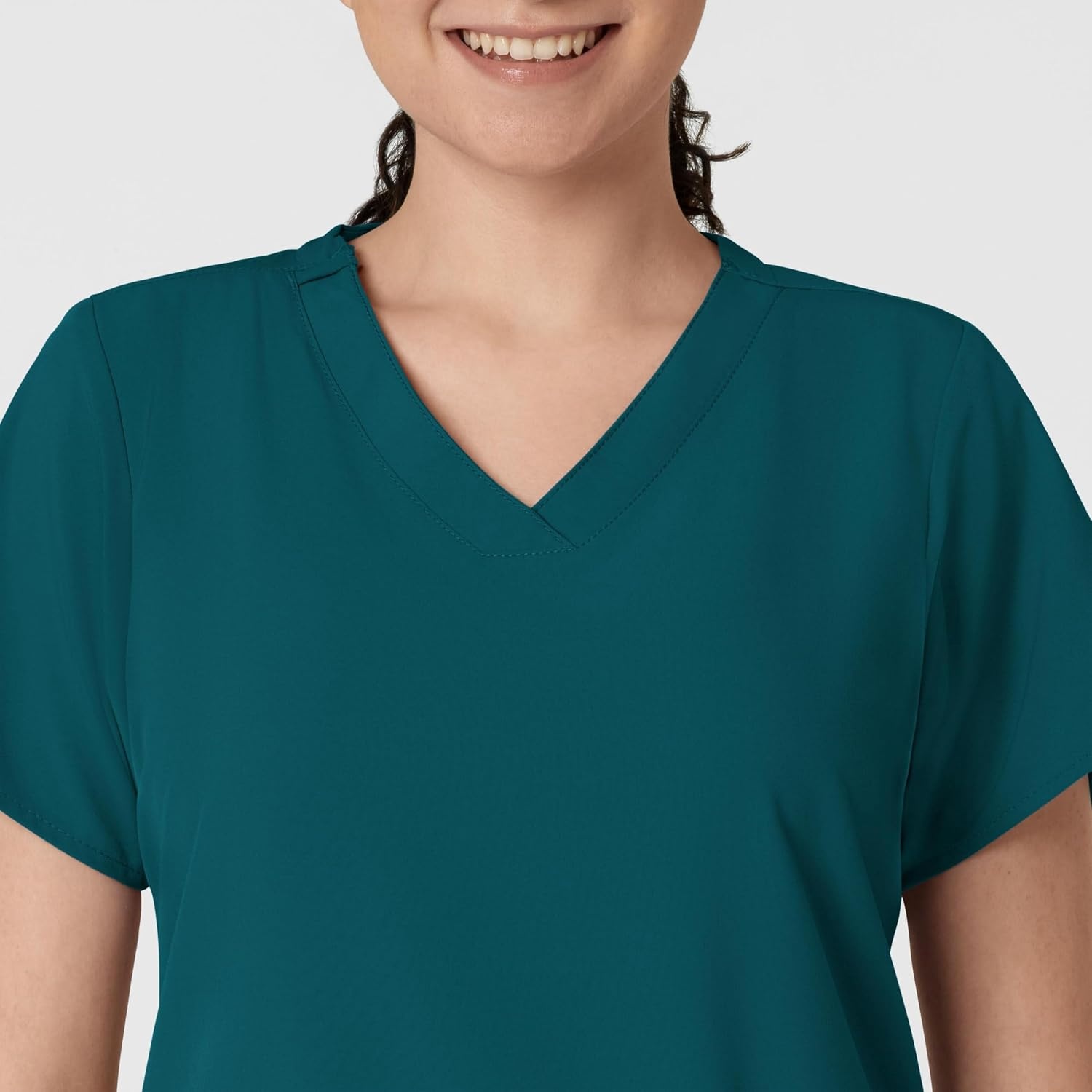 WINK W123 Women’s Basic V-Neck Scrub Top(Caribbean Blue)