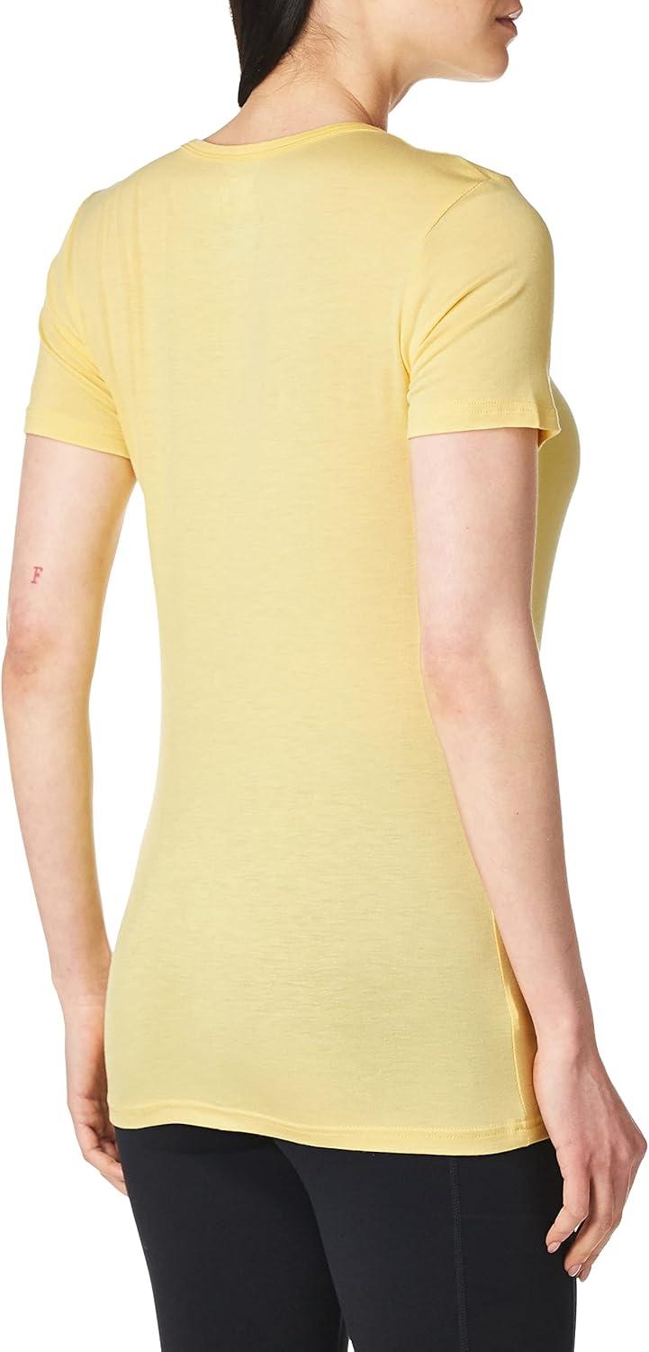 Layers Women’s Silky Knit Short Sleeve Tee(Yellow)